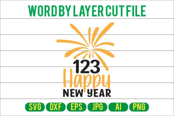 123 Happy New Year SVG Design: A Versatile Graphic Asset for Crafts and Marketing