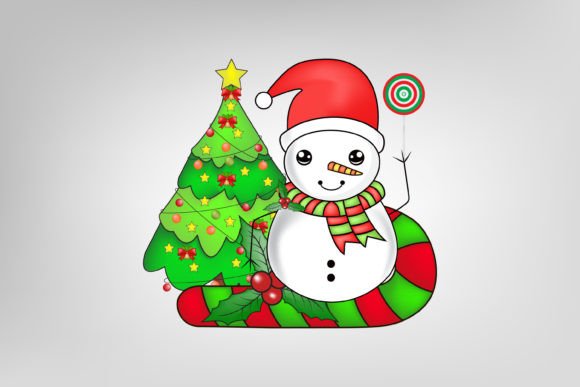 Christmas Snowman with Tree – A Festive Graphic Freebie for Small Business Branding