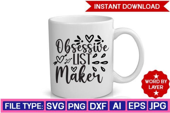 Obsessive List Maker SVG Design: A Versatile Craft Graphic for Branding