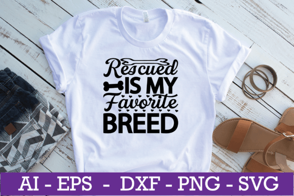 Rescued is My Favorite Breed Cat SVG Graphics