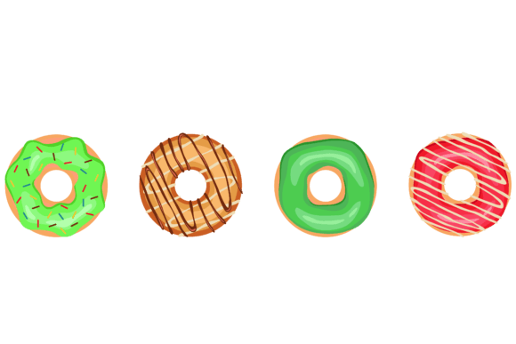 Set Beautiful Donut Design Vector: A Graphics Freebie with Sweet Potential