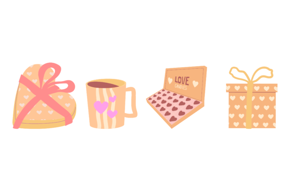 Set Design Valentine Object Illustration Graphics Freebies Review