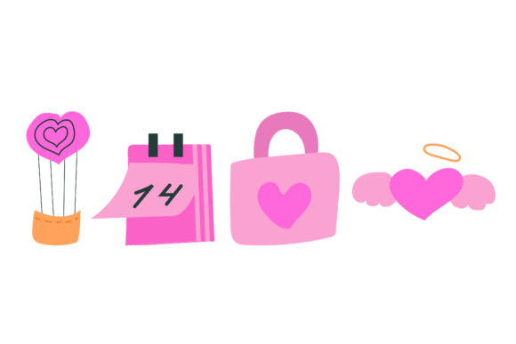 Set Isolated Valentine Design Graphics Freebies Review