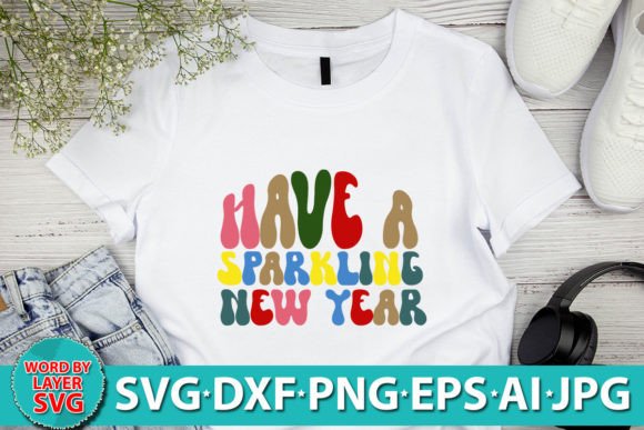 Sparkling New Year RETRO SVG: A Versatile Graphic Design Asset for Crafts and Marketing